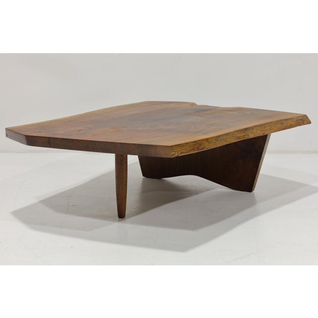 Mira Nakashima Conoid Slab Cocktail Table in Black Walnut and Rosewood, Signed For Sale - Image 10 of 14