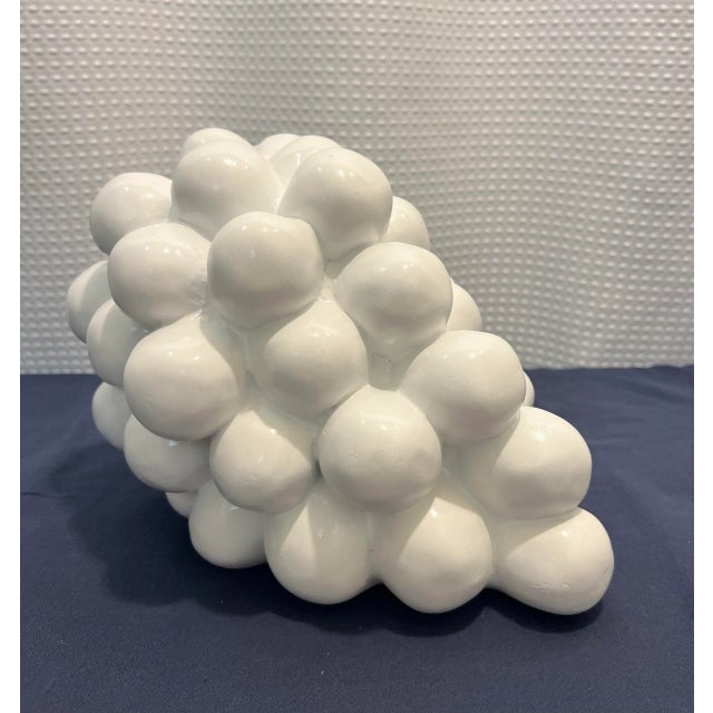Vintage Boho Chic Monumental White Laquered Grapes - Newly Painted For Sale - Image 4 of 10