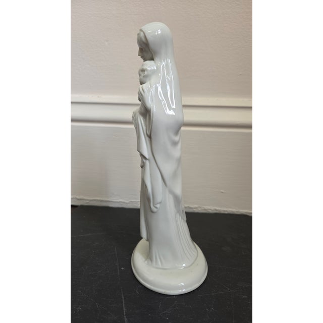 Ceramic Mid-20th-Century Metzler & Ortloff German Porcelain Madonna and Child Figurine For Sale - Image 7 of 18