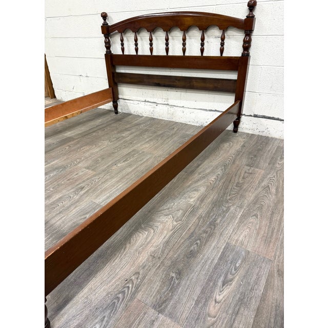 Wood Vintage Full Size Colonial Revival Spindle Bed For Sale - Image 7 of 16