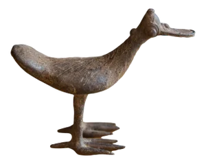 Vintage African Bronze Flat Billed Bird
