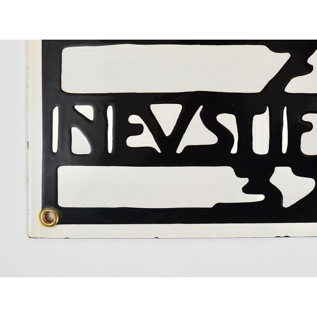 Art Nouveau Domed Enameled Advertising Sign from Wiener Werkstaette, Vienna, 1960s For Sale - Image 12 of 18