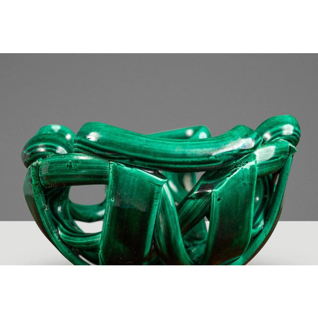 Post Modern Abstract Braided Ceramic Bowl, Usa, C. 1980's For Sale - Image 10 of 12
