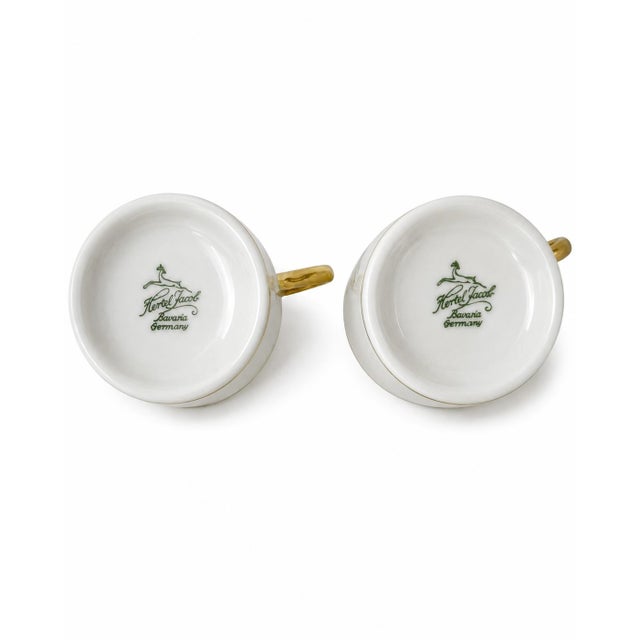 Pair Vintage Hertel Jacob Bavaria Equestrian Demitasse Cups Saucers Germany For Sale In Washington DC - Image 6 of 12