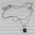 Modern 1.60ct Green Tourmaline Diamond Pendant Necklace 14k White Gold 18" Cable Chain For Sale - Image 3 of 6