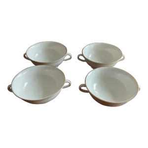 1980s Handled Cream Soup Bowls From Pickard - Set of 4