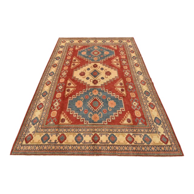 Kazak Rug 8’5” X 11’8” Red Wool Tribal Hand-Knotted Oriental Carpet For Sale
