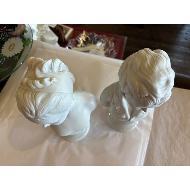 Set of 2 Japanese Made, Hand Painted Porcelain Mini Busts For Sale In Saint Louis - Image 6 of 12