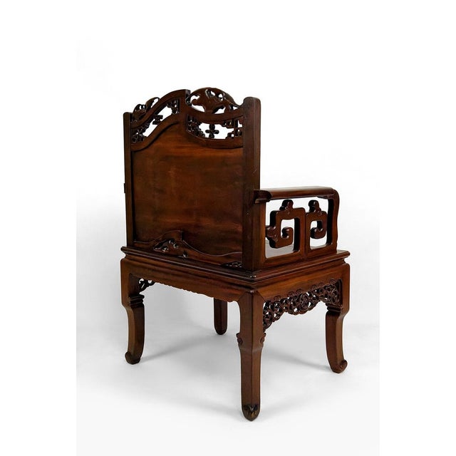 Asian Armchairs with Bats and Cranes, 1880s, Set of 4 For Sale - Image 6 of 18