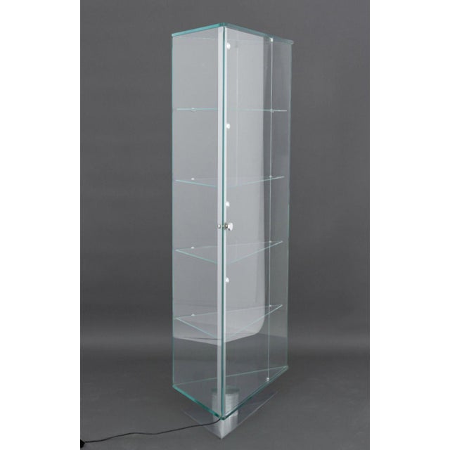 Modern Metal & Glass Illuminated Display Shelf For Sale - Image 9 of 14