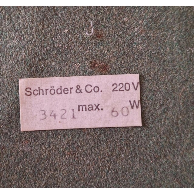 Metal Mid-Century Rustic Table Lamp with Brass Base and Handmade Leather Shade from Schröder & Co., 1960s For Sale - Image 7 of 8