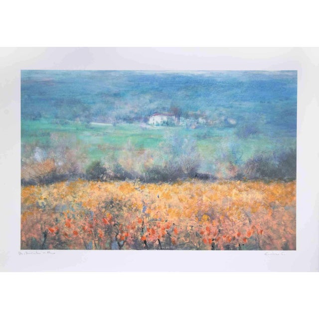 Carlo Cordua, Landscape, Lithograph, 1980s For Sale