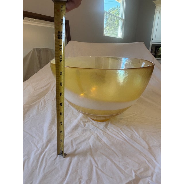 Yellow Large Yellow Yalos Murano Decorative Bowl For Sale - Image 8 of 8