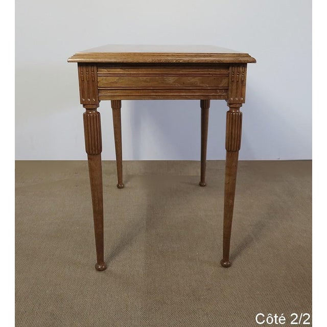 Louis XVI Style Solid Oak Desk, 1900s For Sale - Image 12 of 18
