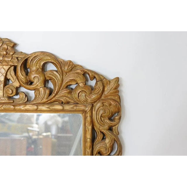 Wood Golden Carved Mirror For Sale - Image 7 of 9