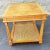 Tan Heritage American Two-Tier Burl Fruitwood and Cane Side Table With Pull-Out Tray For Sale - Image 8 of 10