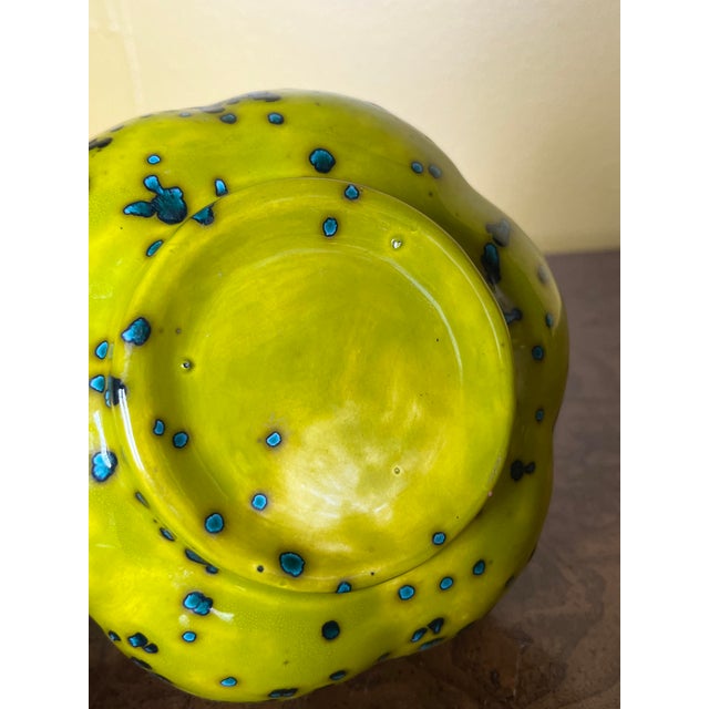 Chartreuse 1960s Pottery/Planter Vessel in Chartrues Splatterware Glazed Finish For Sale - Image 8 of 10
