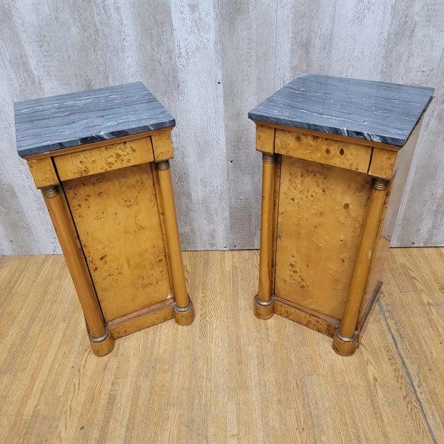 Late 19th Century Antique Biedermeier Style Console Table With 2 Side Chests For Sale - Image 5 of 12