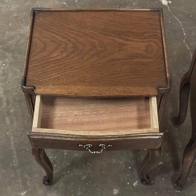 Pair Vintage Country French Nightstands ~ End Tables For Sale - Image 14 of 18