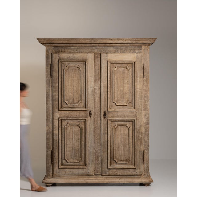 Wood 1800s Beige French Provençal Oak Armoire For Sale - Image 7 of 14