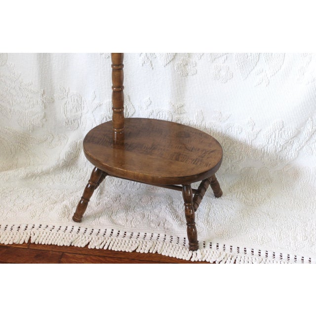American 1950s Handmade Combo Wood Stool With a Hanger For Sale - Image 3 of 11