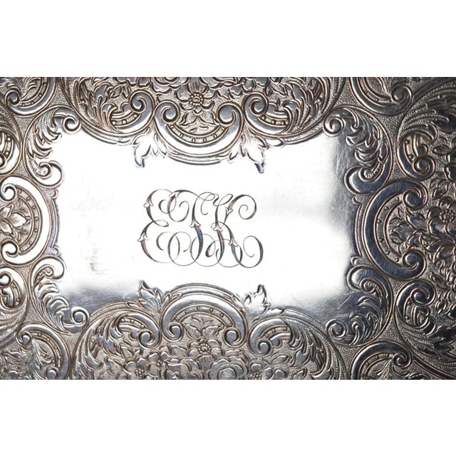 Antique Victorian Pierced Grapevine Basket Gallery Serving Platter Tray For Sale In Philadelphia - Image 6 of 12