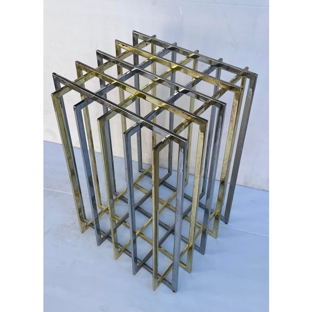 Grid table base by Pierre Cardin can be used as a desk console or dining table base