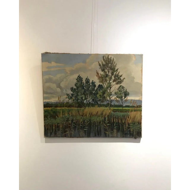 John Henri Deluc, The Swamp, Troinex Geneva, Oil on Canvas, 1939, in Very Good conditions. Designed 1920 to 1949 This...