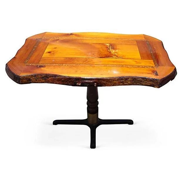 Resin Coated Wood Dining Table For Sale