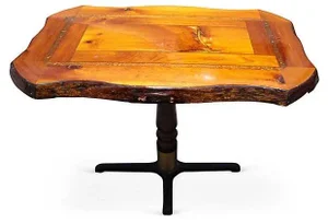 Resin Coated Wood Dining Table