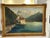 Very large painting on canvas of Lake Chillon in Switzerland, on the shores of Lake Geneva. It is mounted in its original...