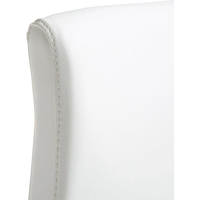 Metal Denmark White Vegan Leather & Gold Steel Bar Stools - Set of 2 For Sale - Image 7 of 12
