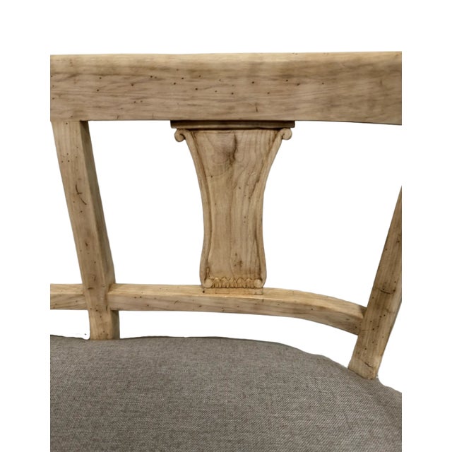 Neoclassical Early 20th Century Vintage Bleached Carved Wood Bench For Sale - Image 3 of 9