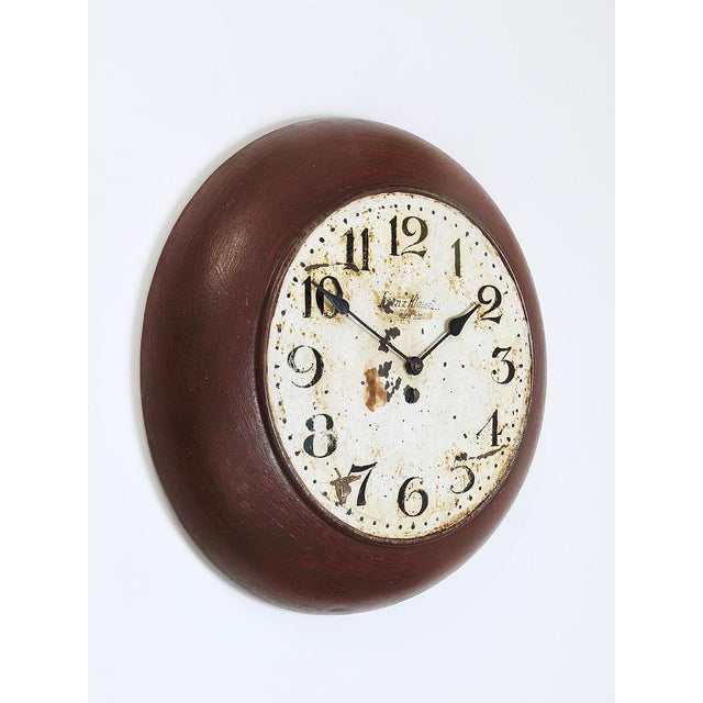 Antique Public Iron Wall Clock with Hand-Painted Dial, 1920s For Sale - Image 4 of 18