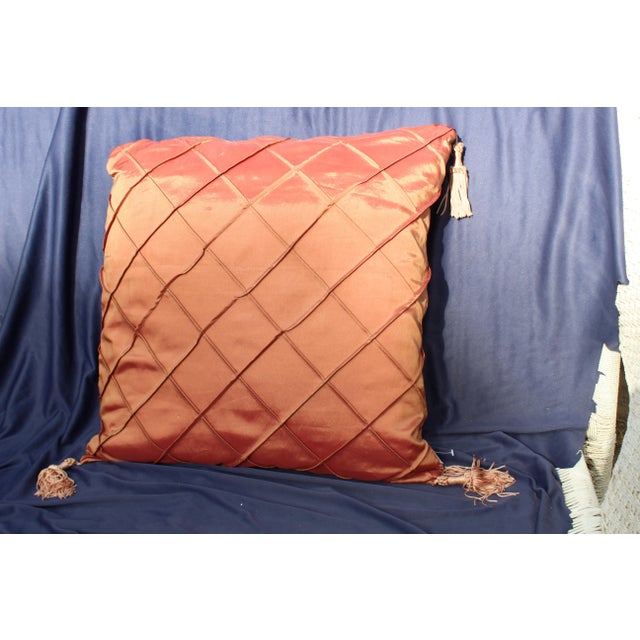Late 20th C. Down Argyle Pattern Pillow For Sale - Image 4 of 4