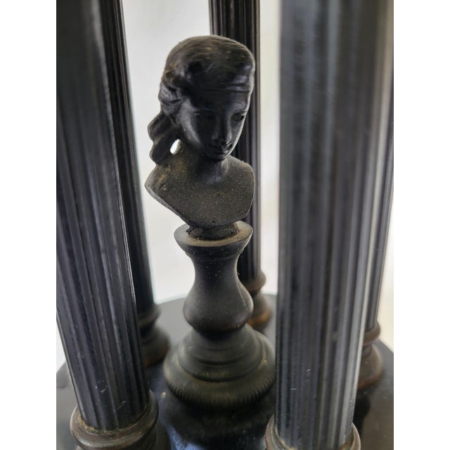 19th Century Neoclassical Grand Tour Temple Rotundas in Noir Belge Marble, 1875 For Sale - Image 3 of 10