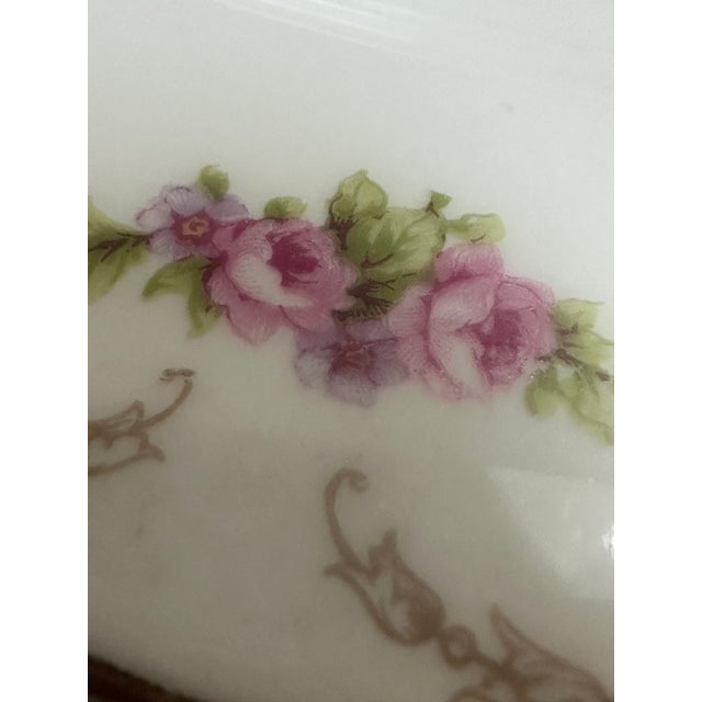 Late 19th Century Antique Late 19Th Century Limoges France Bawe Dotter Elite Co. Serving Platter 16" X 12" Floral Gold Trim For Sale - Image 5 of 18
