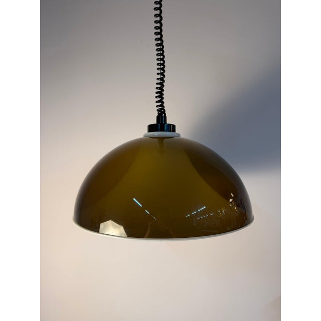 Hanging Lamp in Brown White Acrylic from Elio Martinelli For Sale - Image 10 of 11