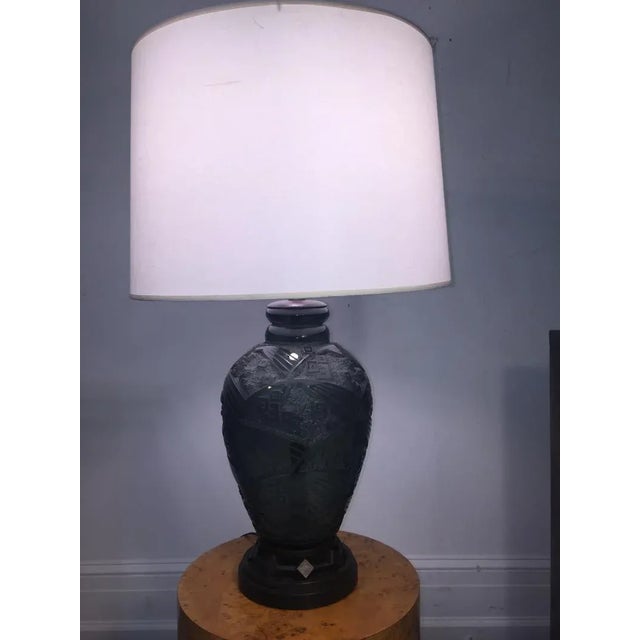 Cameo Carved Art Deco Lamp by Daum Nancy For Sale - Image 12 of 13