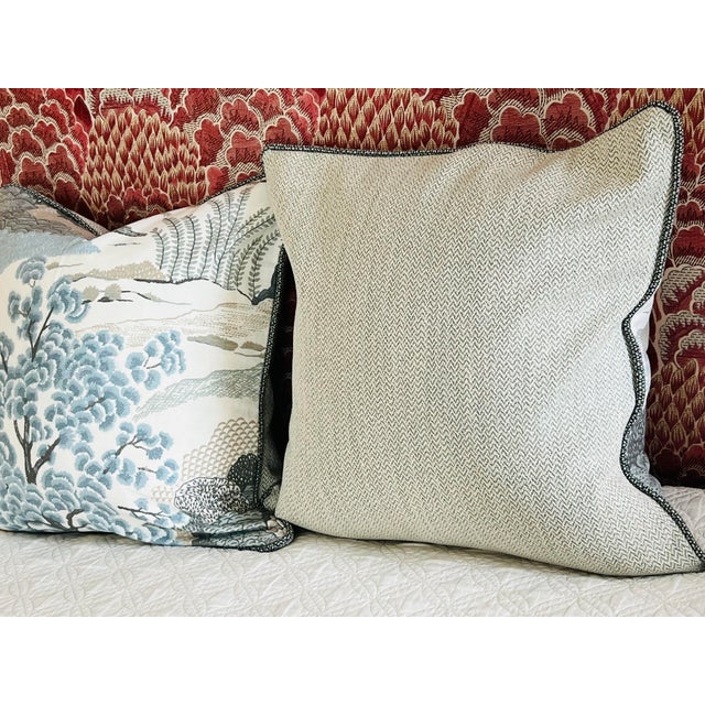 24” X 24” Thibaut Daintree Aqua Botanical Pillow Covers a Pair Chairish