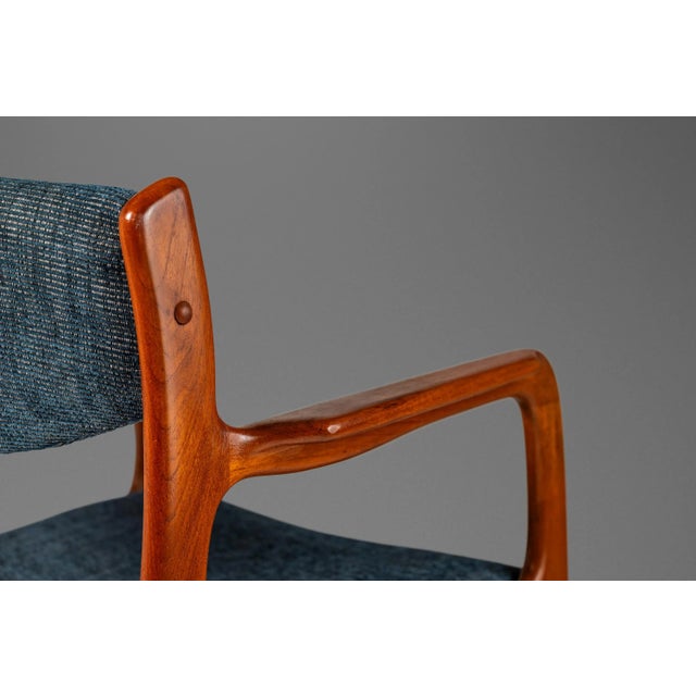 Danish Modern Desk / Arm Chair in Solid Teak and New Upholstery by Benny Linden Designs, C. 1970s For Sale In Orlando - Image 6 of 12