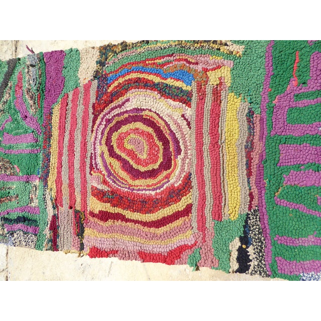 Pair of Folk Art Vintage Hand Hooked Textile Wall Decorations 1940s For Sale - Image 4 of 12