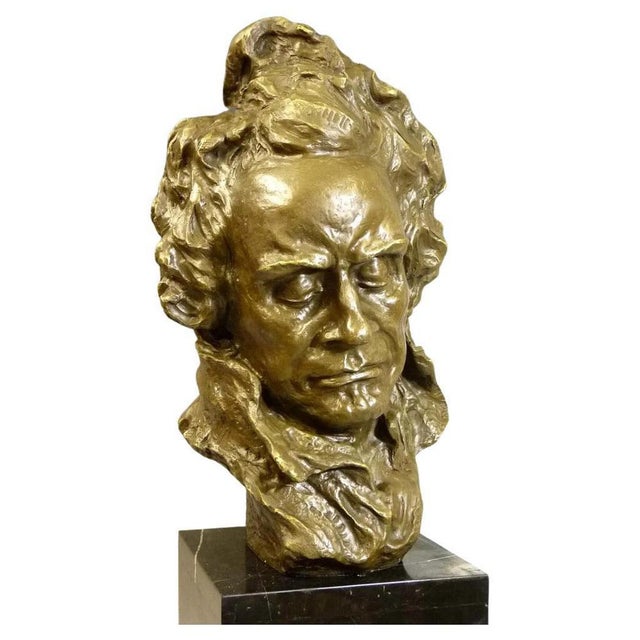 Unknown, Beethoven Bust, Gilt Bronze For Sale - Image 5 of 5