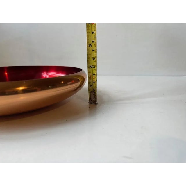 Midcentury Copper and Enamel Bowl by Odel Kobber, Norway, 1960s For Sale - Image 6 of 7