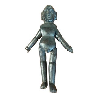 Hand Carved Wood Figure Sculpture With Articulated Arms and Legs (10.5” High) For Sale