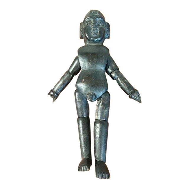 Hand Carved Wood Figure Sculpture With Articulated Arms and Legs (10.5” High) For Sale