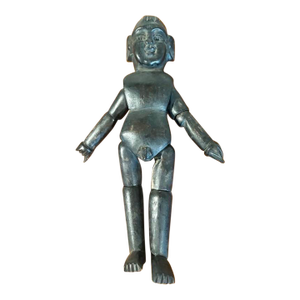 Hand Carved Wood Figure Sculpture With Articulated Arms and Legs (10.5” High)