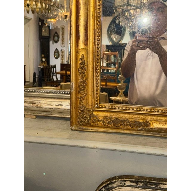 19th C. French Louis Philippe Mirror With Flowers For Sale - Image 4 of 6