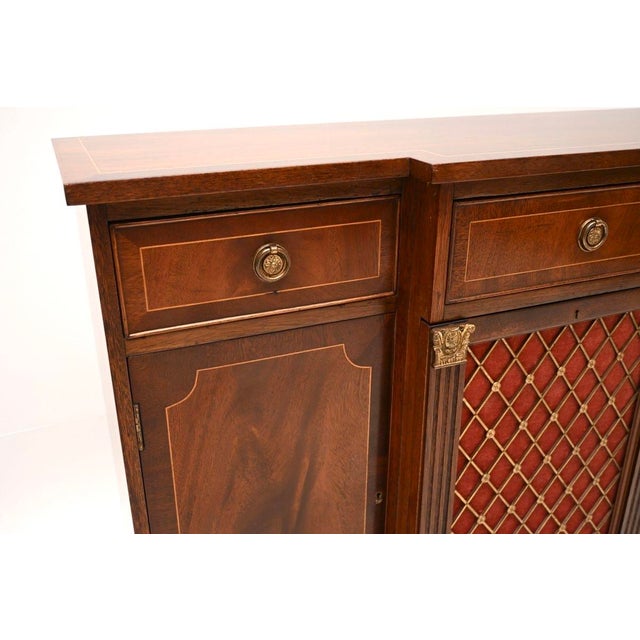 Metal Vintage Georgian Style Grill Front Sideboard, 1930 For Sale - Image 7 of 11