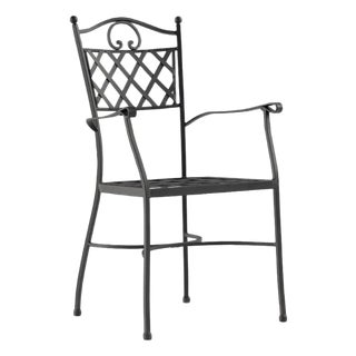 Armchair / Chair in Wrought Iron, Garden Furniture, Indoor and Outdoor For Sale